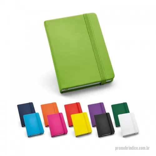 Caderno personalizado - Caderno capa dura, revestido em sintético. Contém 80 folhas sem pauta.