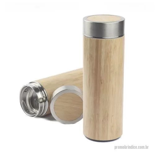 Garrafa personalizada - Garrafa Térmica em Bambu 400ml