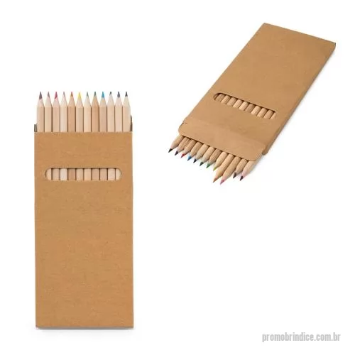 Lápis de cor personalizados - Caixa de cartão com 12 lápis de cor