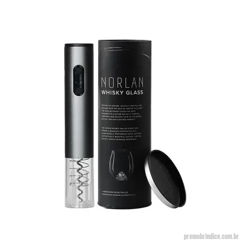 Abridor de garrafa elétrico personalizado - Kit em tubolata com rótulo personalizado, abridor de vinho elétrico.