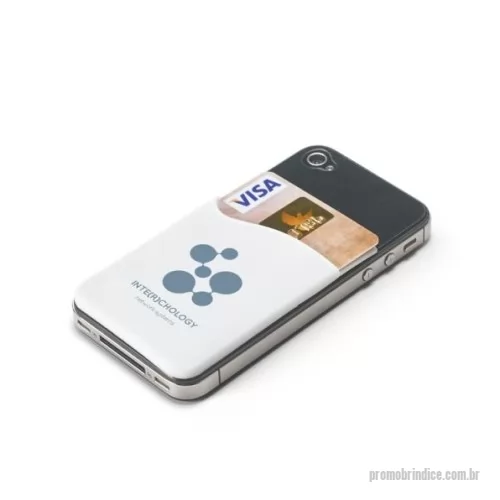 Acessório para celular personalizado - Porta cartões para celular em PVC com autocolante. 56 x 89 x 1 mm Adesivo porta cartão para celular, basta remover o selo traseiro e colar a parte adesivada no celular. Material de pvc com textura lisa, parte interna com textura áspera.