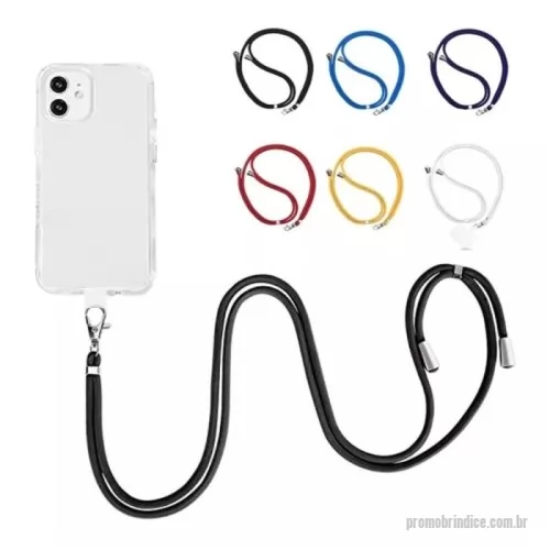 Acessório para celular personalizado - Salva celular em cordinha com tag em PVC
