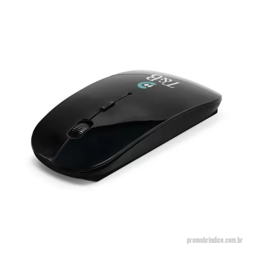 Acessório para computador personalizado - Mouse wireless 2.4G em ABS 100% reciclado. Incluso 2 pilhas AAA. Três modos de precisão 800dpi, 1000dpi e 1600dpi. Fornecido em caixa transparente e caixa presente de papel kraft. 57 x 113 x 20 mm | Caixa: 64 x 120 x 36 mm