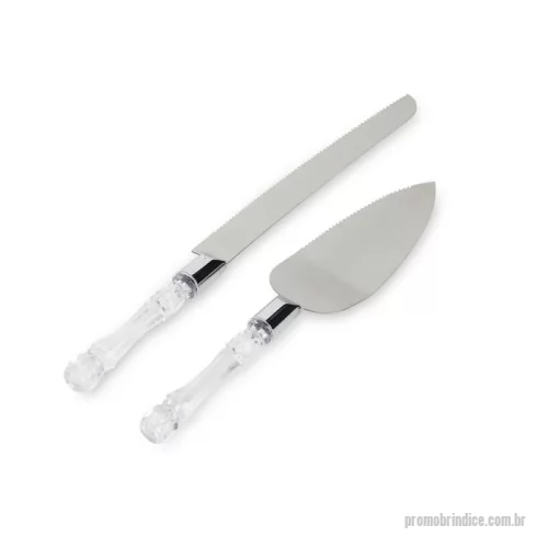 Acessório para cozinha personalizado - Kit utensílios de cozinha com 2 peças, composto por espátula e faca em inox com cabos plásticos. Acompanha estojo de papel.