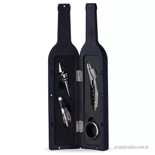 Acessório para vinho personalizado - Kit Vinho Garrafa 4 peças