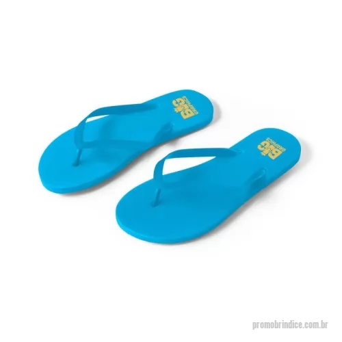 Acessório personalizado - Chinelos confortáveis com sola em PE e tira em PVC. Disponível numa variada gama de cores. Tamanhos disponíveis: Fornecidos em polybag.