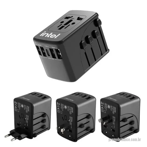 Adaptador de tomada universal personalizado - ADAPTADOR DE TOMADA UNIVERSAL, PORTAS: 4 USB-A, 1 USB-C, HOMOLOGADO ANATEL, TESTADO E APROVADO POR LABORATÓRIOS CREDENCIADOS, SISTEMA DE PROTEÇÃO CONTRA CURTO-CIRCUITO, CARREGAMENTO SIMULTÂNEO DE ATÉ 5 DISPOSITIVOS (6.5A MÁXIMO)