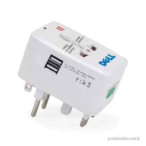 Adaptador de tomada universal personalizado - ADAPTADOR UNIVERSAL COM DUAS ENTRADAS USB