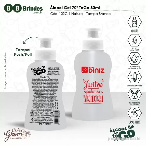 Álcool em gel personalizado - Álcool Gel 70 ToGo  80ml