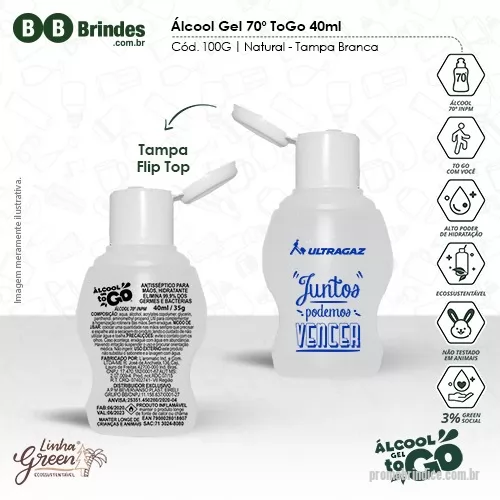 Álcool em gel personalizado - Álcool Gel 70 ToGo  40ml