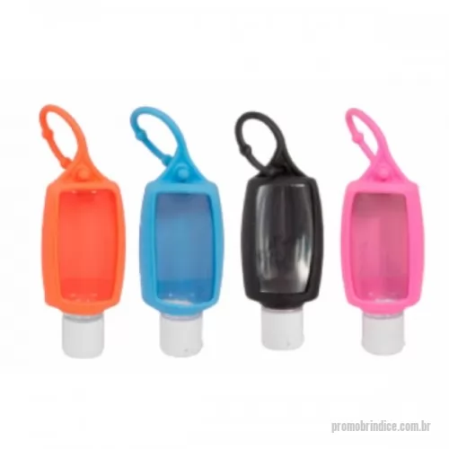 Álcool em gel personalizado - Álcool em Gel 70% - frasco com alça de silicone pocket bag e capacidade para 40ml, com rótulo personalizado sem limite de cores.