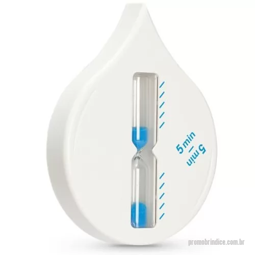 Ampulheta personalizada - Ampulheta de banho em ABS com ventosa que permite a rotação do produto quando colocado na parede. Incluso temporizador de 5 minutos. 100 x 128 x 35 mm