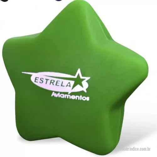 Antiestresse personalizado - Estrela antiestresse em vinil, com área para impressão da logomarca.