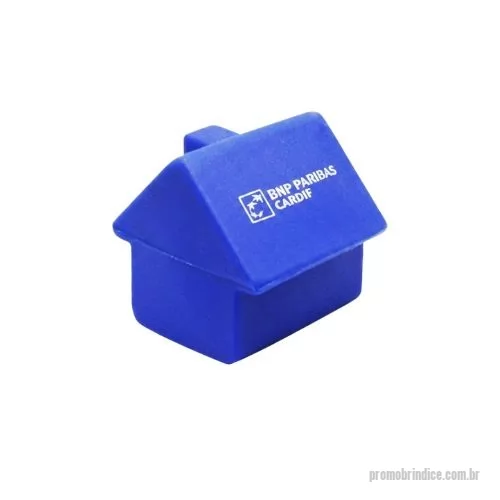 Antiestresse personalizado - Bolinha Anti Stress em vinil Modelo Casinha, medindo 57mm com. X 60mm lar. x 57m alt., pesando 46 gramas, produzido em vinil com ar, logotipo estampado em silkscreen ou tampografia  em área localizada medindo 3,0 cm X 4,0 cm, embalagem plástica individual lacrada e em caixa de papelão com 50 peças e pesando 2,46 Kg. e medindo 53,0 cm com. X 31,0 cm lar. X 16.0 cm alt. 