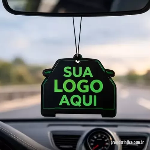 Aromatizante para automóvel personalizado - Cheirinho de carro personalizado com a logo da sua empresa — o brinde criativo que divulga sua marca todos os dias dentro do veículo.  Divulgação constante da marca Ideal para campanhas de marketing Produto de baixo custo e alto impacto