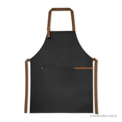 Avental personalizado - Avental 100% algodão canvas (300 g/m²) com detalhes em metal. Com 3 bolsos multifuncionais e uma tira lateral (para suporte de um pano de cozinha). Tira do pescoço facilmente ajustável.