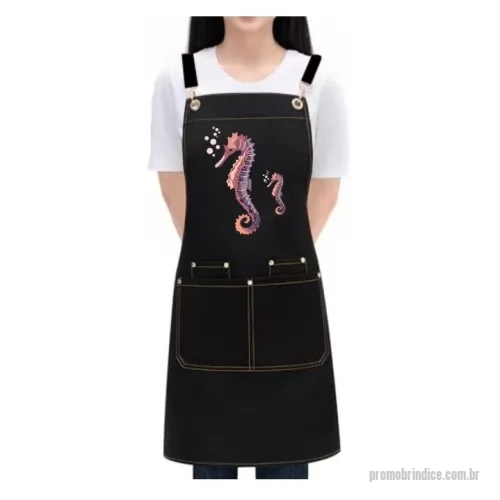 Avental personalizado - Avental com alça em brim larga, 66x75 cm. Com mosquetões, regulador em metal  e bolsos com Ilhóses.  Personalização em Silk, DTF ou Bordado, Bolsos opcionais.