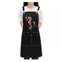 Avental com alça em brim larga, 66x75 cm. Com mosquetões, regulador em metal  e bolsos com Ilhóses.  Personalização em Silk, DTF ou Bordado, Bolsos opcionais.