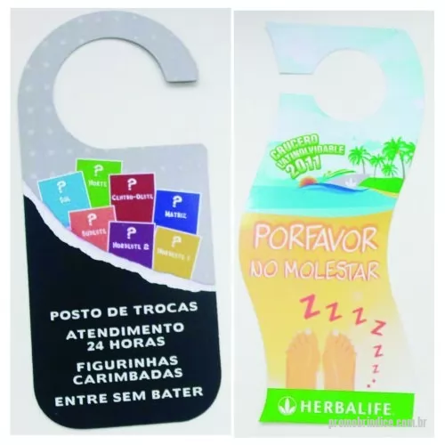 Aviso de porta personalizado - Aviso/Display de Porta em PS 0,70 mm valorizando sua marca com qualidade. 