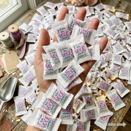 Bala personalizada - Balas Personalizadas Tradicionais da Gratidão é uma ótima opção de brinde promocional e uma ferramenta perfeita para fidelizar o seu cliente.