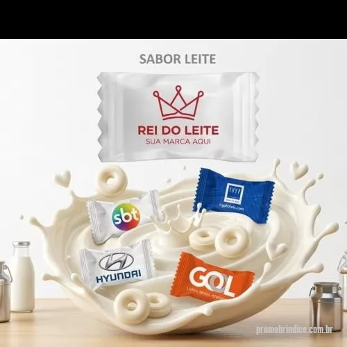 Bala personalizada - Balas Personalizadas Tradicionais Sabor Leite é uma ótima opção de brinde promocional e uma ferramenta perfeita para fidelizar o seu cliente
