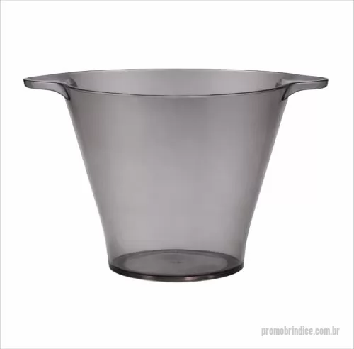 Balde de Gelo personalizado - Balde de gelo com capacidade de 5 litros produzido em poliestireno resistente, com estrutura leve e durável, dimensões aproximadas de 22,3 cm de diâmetro superior, 20,3 cm de altura e 15,7 cm de diâmetro na base, contando com alças laterais integrada
