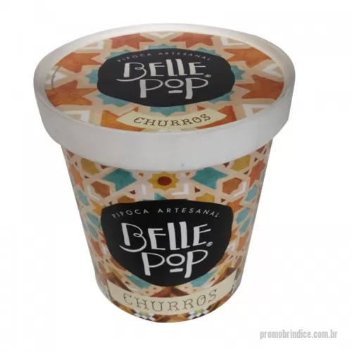Balde de pipoca personalizado - Potes sorvete 500 ml injetados em PP + in mold label Cromia Hd para pipoca com tampa. Lote mínimo a partir de 500 unidades