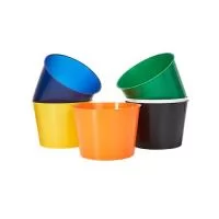 Baldinho de Pipoca para Personalizar, Material Polipropileno, Medidas 16,5cm de altura x 21,5cm de diâmetro x 15cm de base, Cores Amarelo, Azul, Branco, Laranja, Preto, Verde e Vermelho
