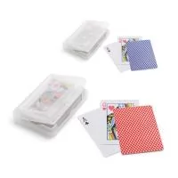 Baralho de 54 cartas em papel plastificado. Fornecido em caixa rígida. 100 x 70 x 20 mm