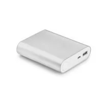 Bateria Externa Power Bank Personalizada. Com 4 baterias de 2000 mAh totalizando 8.000 mAh e indicador de bateria. É energia mais que suficiente para carregar o seu aparelho