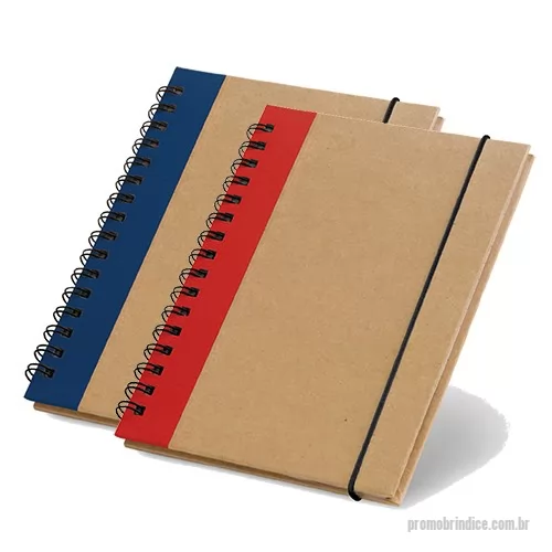 Bloco Anotações personalizado - Caderno capa dura cartão kraft com detalhe colorido na lateral. Com 60 folhas não pautadas de papel reciclado. Medidas 105 x 145 mm 