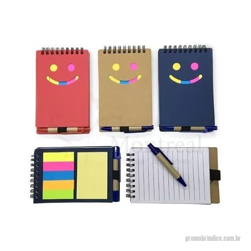 Bloco Anotações personalizado - Bloco de anotações com post-it, folhas pautada e caneta