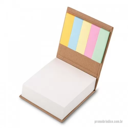 Bloco Anotações personalizado - Bloco de anotações com 200 folhas brancas e 5 blocos autocolantes coloridos.