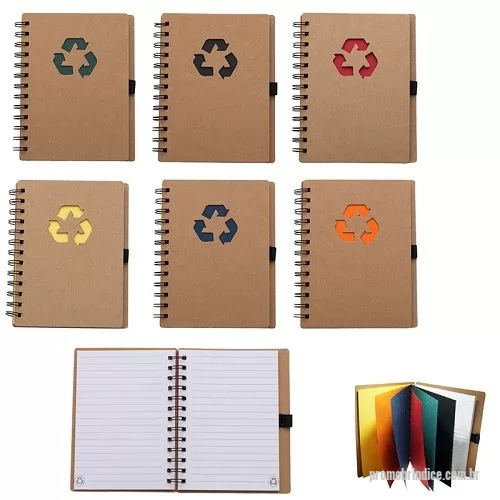Bloco Anotações personalizado - Bloco Caderneta Capa Ecológica Com Pauta