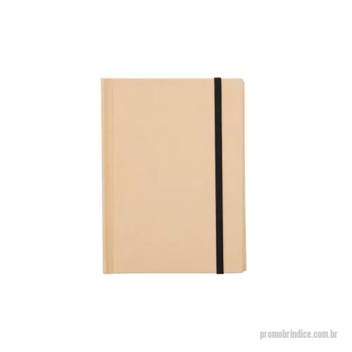 Bloco Anotações personalizado - Bloco de Anotações Ecológico, material em kraft. Frente e verso liso com fita elástica para fechar. Contém aproximadamente 80 folhas amareladas sem pauta.