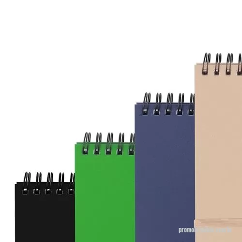 Bloco Anotações personalizado - Mini caderno em PP reciclável com suporte para caneta e miolo de 60 folhas branca sem pauta.  *Não acompanha caneta.