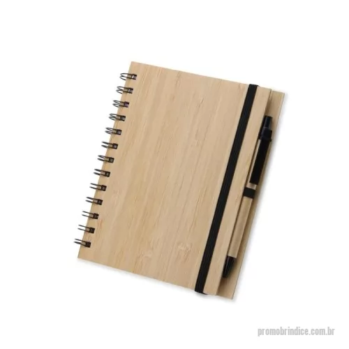 Bloco Anotações personalizado - BLOCO DE ANOTAÇÕES BAMBU COM CANETA