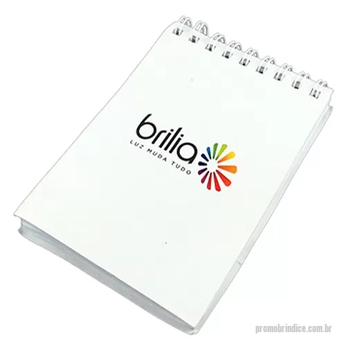 Bloco Anotações personalizado - Fabricação própria, blocos personalizados do seu jeito. Permite lâminas de publicidade. Bloco de capa flexível com arte em 4 cores, miolo com 96 folhas com ou sem personalizadas e acabamento em wire-o 