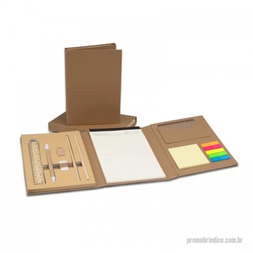 Bloco ecológico personalizado - Kit ecológico para anotações, com capa kraft. 