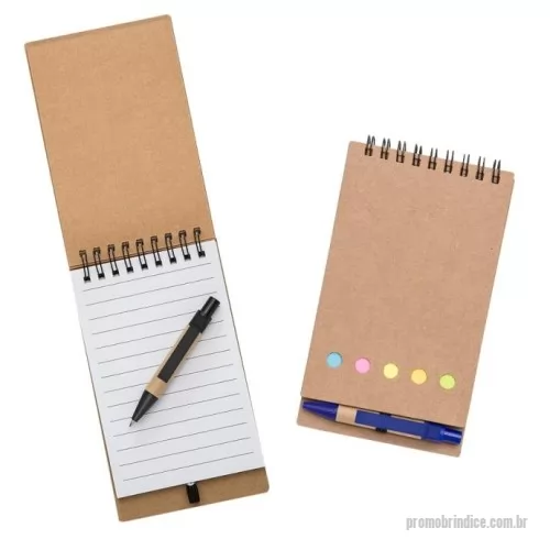 Bloco ecológico personalizado - Bloco de Anotações com Autoadesivos e Caneta 