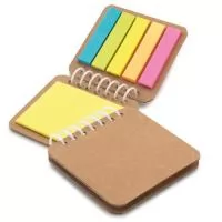 Caderno. Papel kraft. 6 conjuntos: 25 folhas cada. 75 x 70 mm