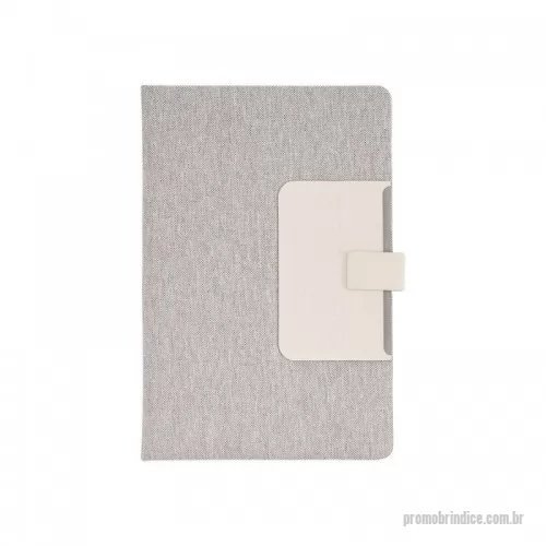 Bloco personalizado - Bloco de anotações com suporte para caneta, fechamento magnética, capa dura em material sintético, miolo 80 folhas pautadas na cor bege. NÃO ACOMPANHA CANETA.