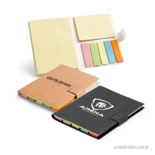 Bloco personalizado - Caderno. Cartão. 7 blocos adesivados: 25 folhas cada. 80 x 105 x 9 mm. Com 60 folhas não pautadas.