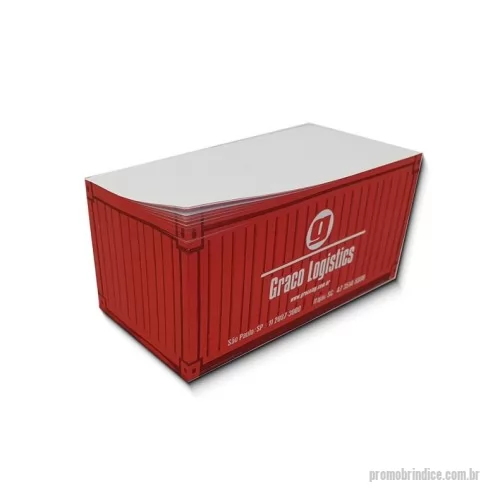 Bloco personalizado - Design industrial com personalidade! O Bloco de Anotação Container é perfeito para quem busca inovação e originalidade em brindes corporativos. Seu formato inspirado em containers logísticos chama a atenção e transmite solidez e modernidade.  Com impressão personalizada na lateral das folhas, ele garante visibilidade da sua marca mesmo quando fechado. Desenvolvido especialmente para ações promocionais na Intermodal, ele é ideal para empresas do setor logístico, transporte e comércio exterior que desejam causar impacto e reforçar sua identidade visual.  Um brinde que se destaca e deixa sua marca presente em qualquer ambiente profissional.Design industrial com personalidade! O Bloco de Anotação Container é perfeito para quem busca inovação e originalidade em brindes corporativos. Seu formato inspirado em containers logísticos chama a atenção e transmite solidez e modernidade.  Com impressão personalizada na lateral das folhas, ele garante visibilidade da sua marca mesmo quando fechado. D