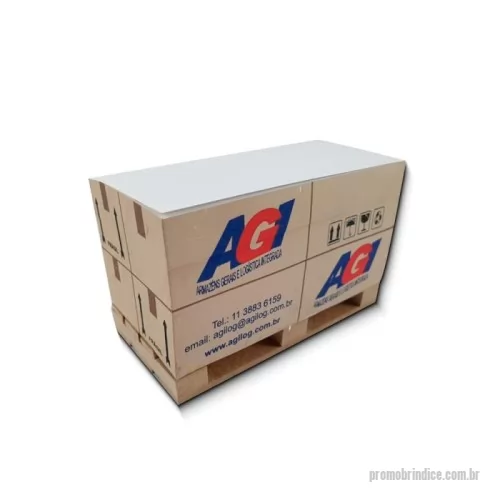Bloco personalizado - Diferenciado e marcante, o bloco em formato de caixa empilhada é perfeito para ações promocionais criativas. Ideal para destacar sua marca com originalidade.