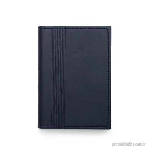 Bloco personalizado - Caderneta em couro sintético com porta caneta e compartimento para arquivar folhas. Possui aproximadamente 80 folhas marfim sem pauta.