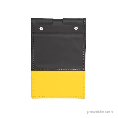 Bloco personalizado - Bloco de anotações em couro sintético com porta caneta. Possui aproximadamente 100 folha brancas sem pauta.