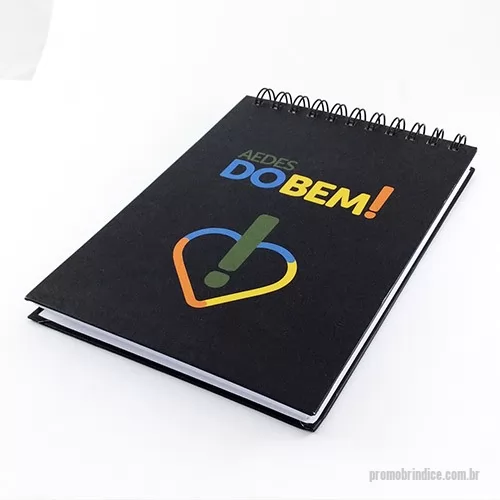 Bloco personalizado - Fabricação própria, blocos personalizados do seu jeito. Permite lâminas de publicidade. Bloco de capa dura com arte em 4 cores, miolo com 96 folhas personalizadas e acabamento em wire-o