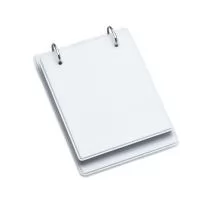 Bloco de anotação de mesa com trilho de ferro, material couro sintético. Possui aproximadamente 150 folhas sem pauta. OBS.: PEDIDOS APENAS MÚLTIPLOS DE 10 PEÇAS!
