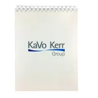 Fabricação própria, blocos personalizados do seu jeito. Permite lâmina de publicidade. Bloco de capa flexível com arte em 4 cores, miolo com 60 folhas com ou sem personalizadas e acabamento em wire-o 